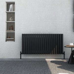 Regal Horizontal Designer Radiator Oval Panels - Black - Various Sizes