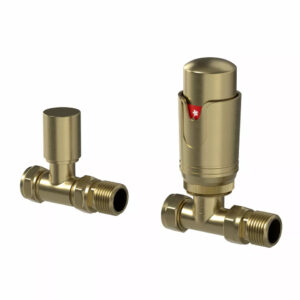 Valve - Thermostatic Valve - Straight - Brushed Brass